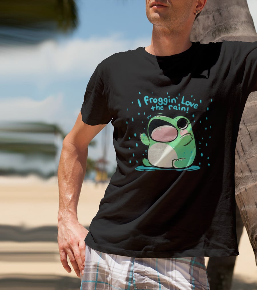 I Froggin' Love The Rain Cute Frog Rainy Day Fun T-Shirt