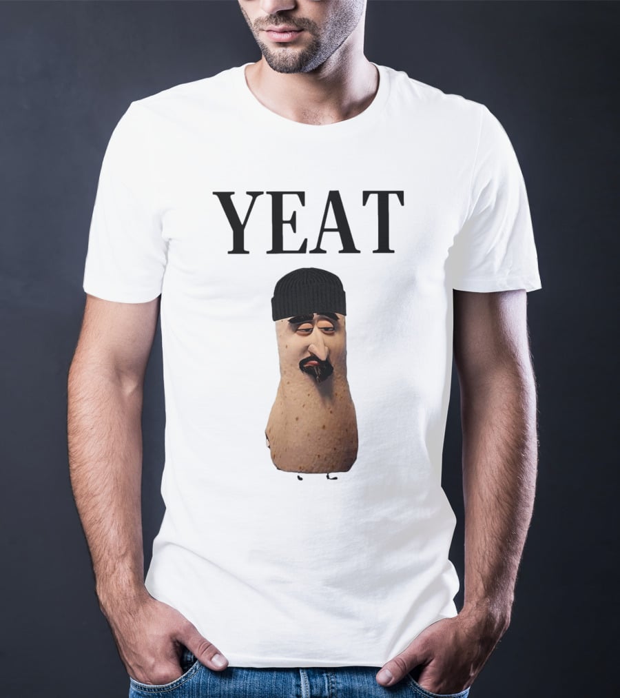Yeat Luh Geeky Burrito Character With Beanie And Mustache T-Shirt