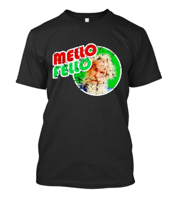Mello Fello Vintage Distressed Green Red Circle With Bearded Man T-Shirt