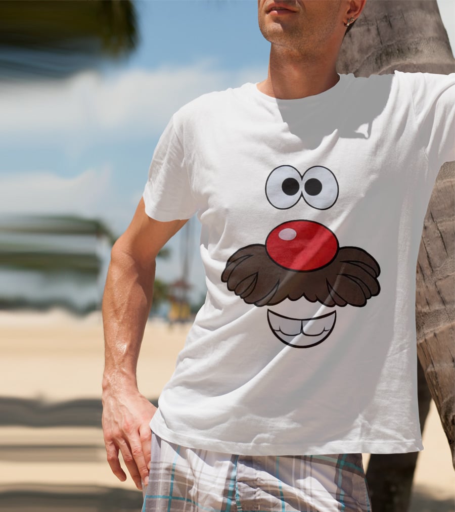 Mr. Potato Head Face Features Cartoon Eyes Nose Mouth T-Shirt
