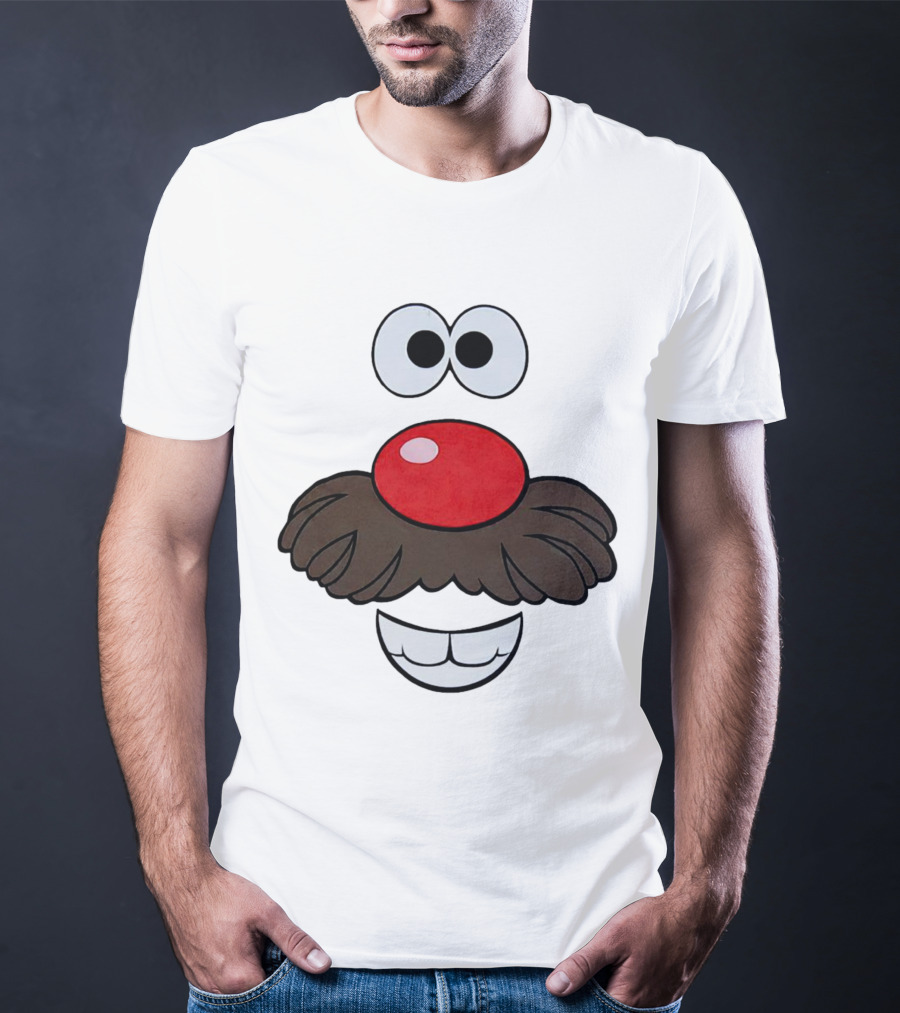 Mr. Potato Head Face Features Cartoon Eyes Nose Mouth T-Shirt