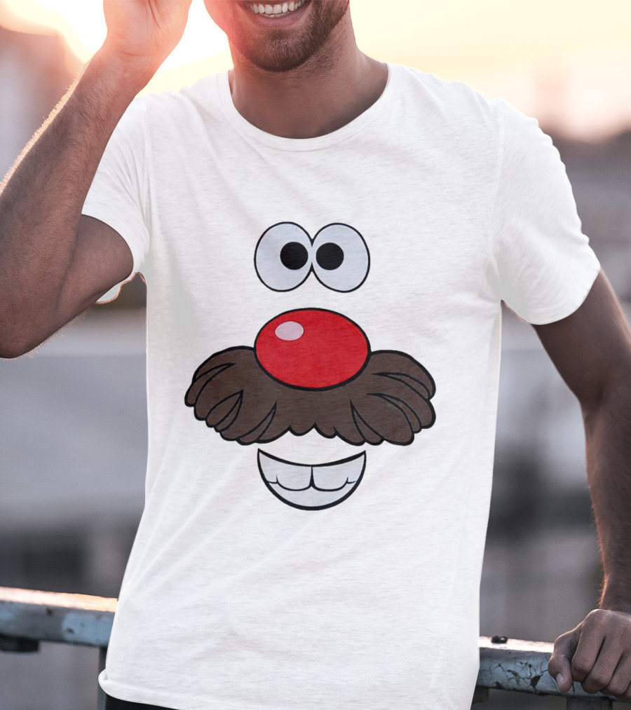 Mr. Potato Head Face Features Cartoon Eyes Nose Mouth T-Shirt