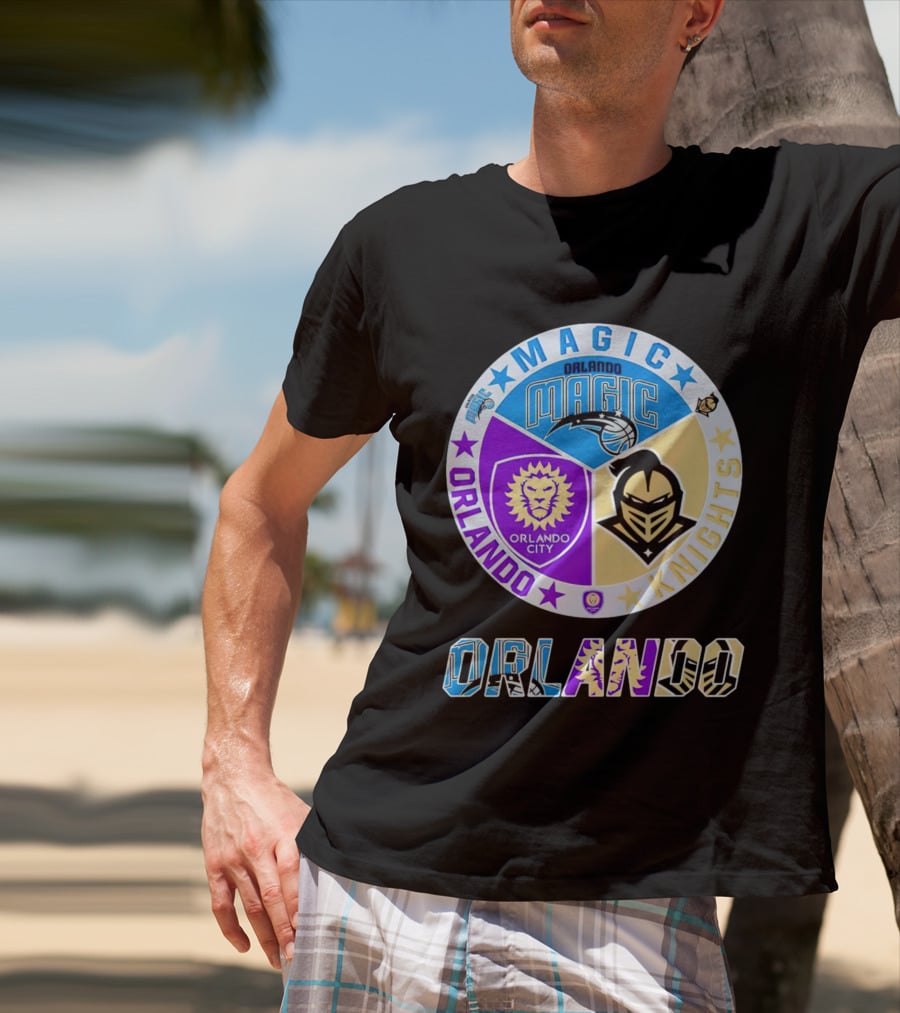 Orlando Magic Orlando City UCF Knights Stars Badge T-Shirt