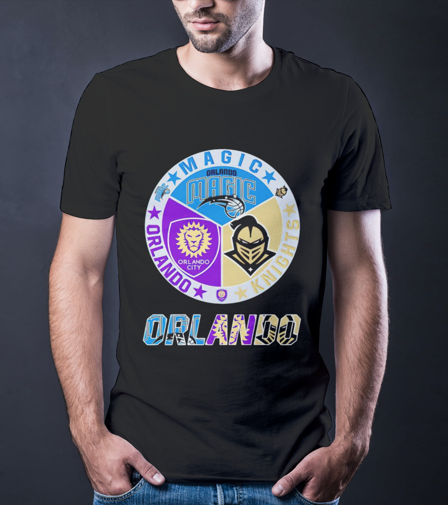 Orlando Magic Orlando City UCF Knights Stars Badge T-Shirt