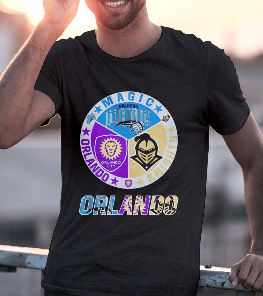 Orlando Magic Orlando City UCF Knights Stars Badge T-Shirt