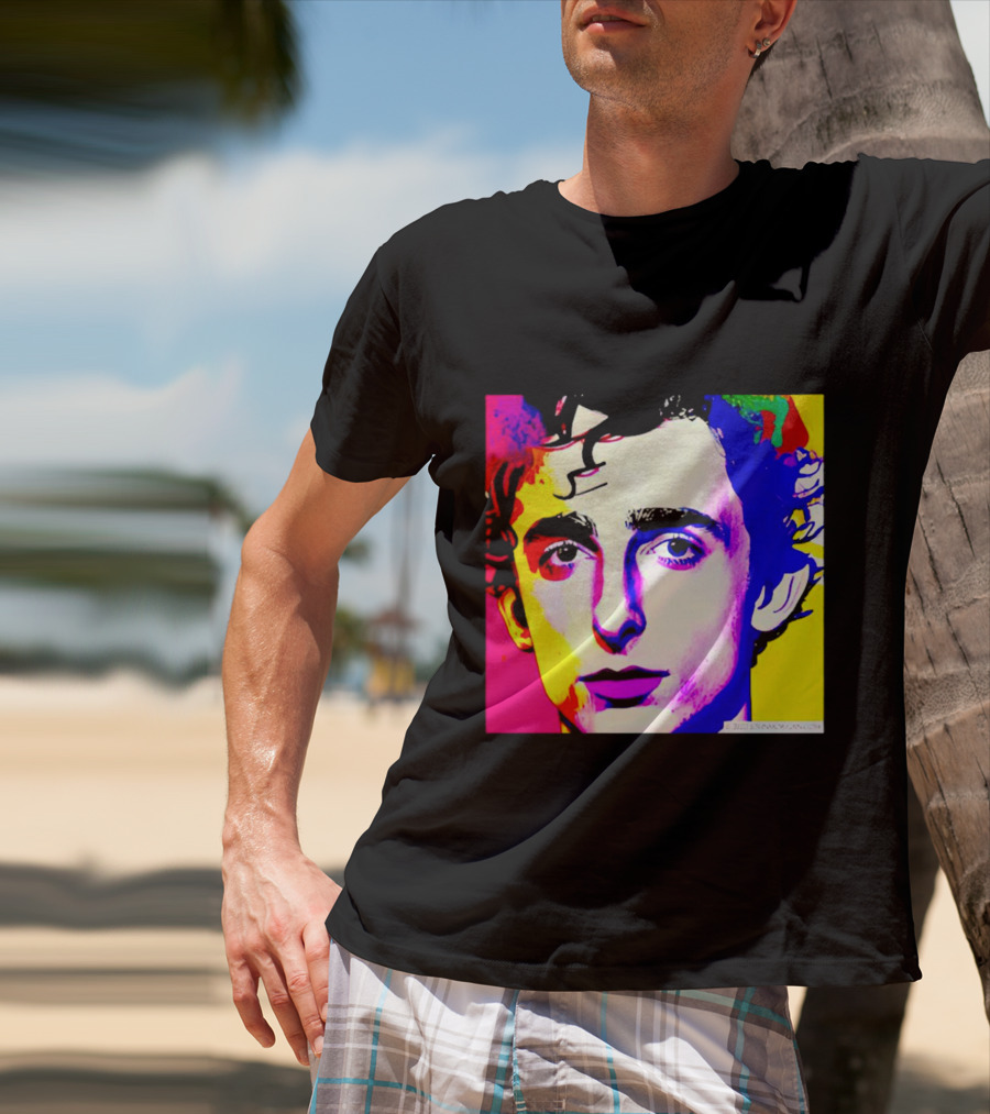 Timothee Chalamet Pop Art Portrait Multicolored Andy Warhol T-Shirt