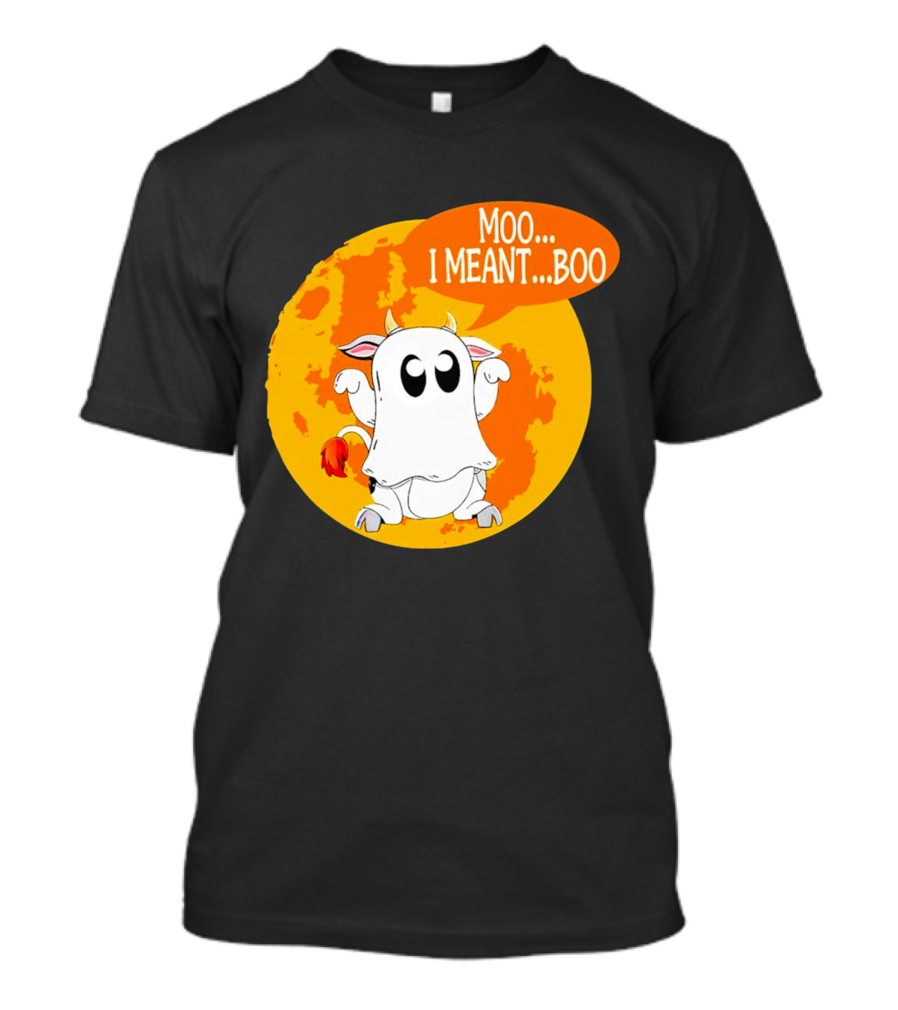 Moo I Meant Boo Ghost Cow Halloween Costume T-Shirt