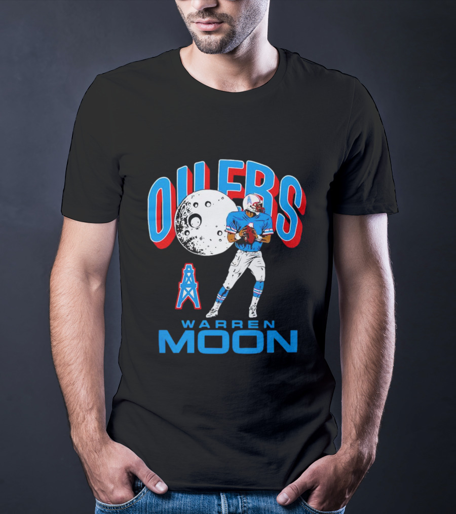 Tennessee Titans Oilers Warren Moon Retro Football Legend T-Shirt