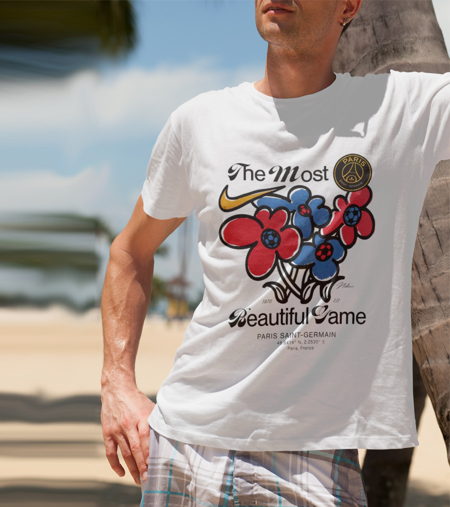 The Most Beautiful Game Paris Saint-Germain Logo And Floral T-Shirt
