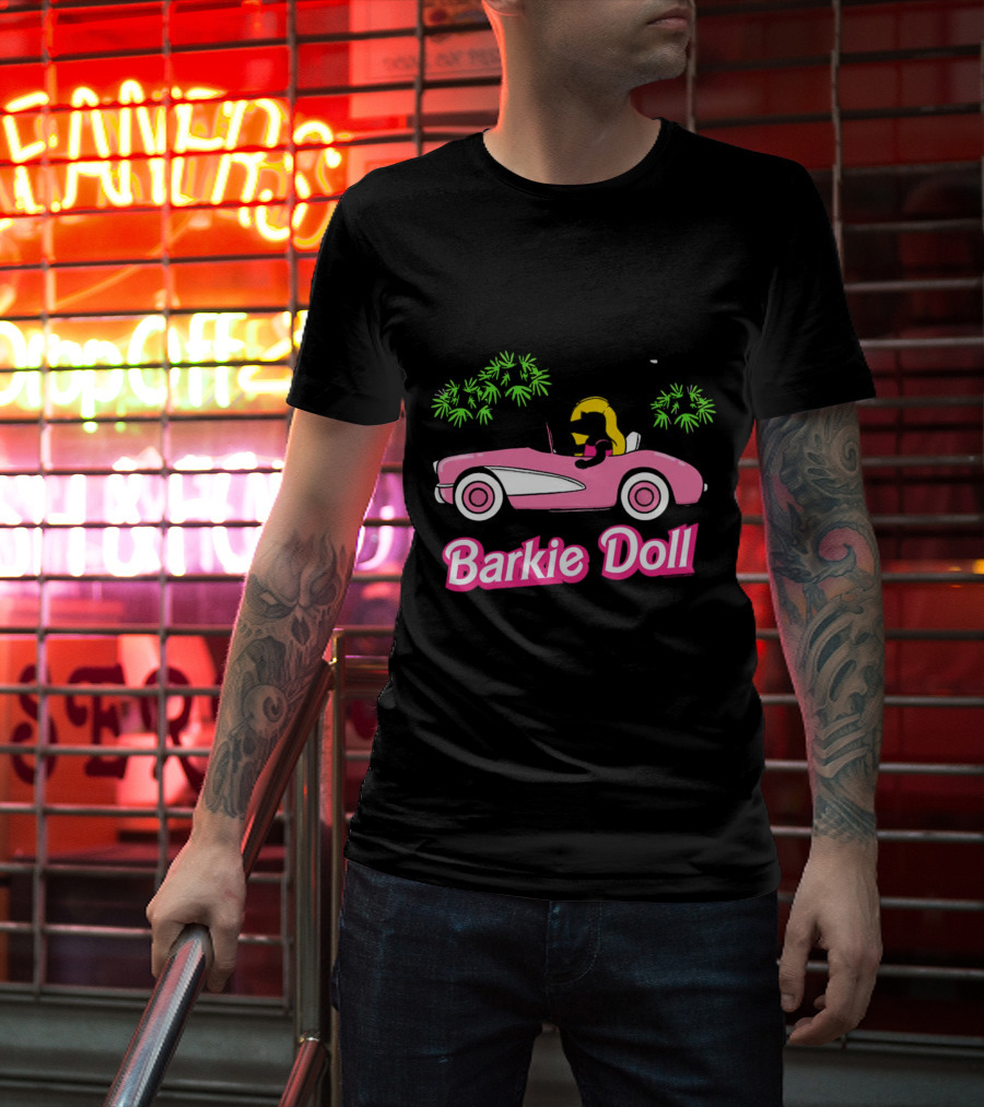 Barkie Doll Convertible Car Blonde Driver T-Shirt