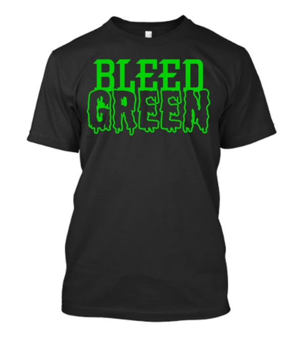 Bleed Green Dripping Neon Text T-Shirt