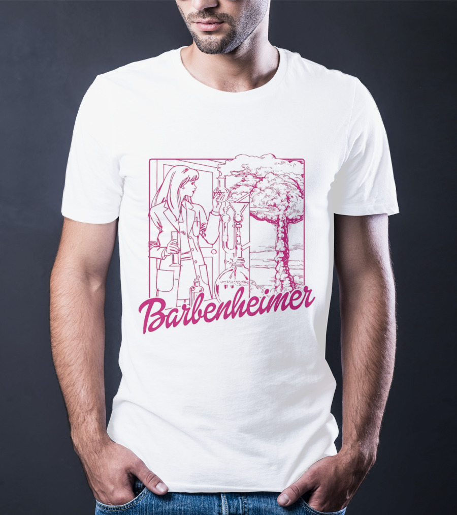 Barbenheimer Scientist And Explosion Scene T-Shirt