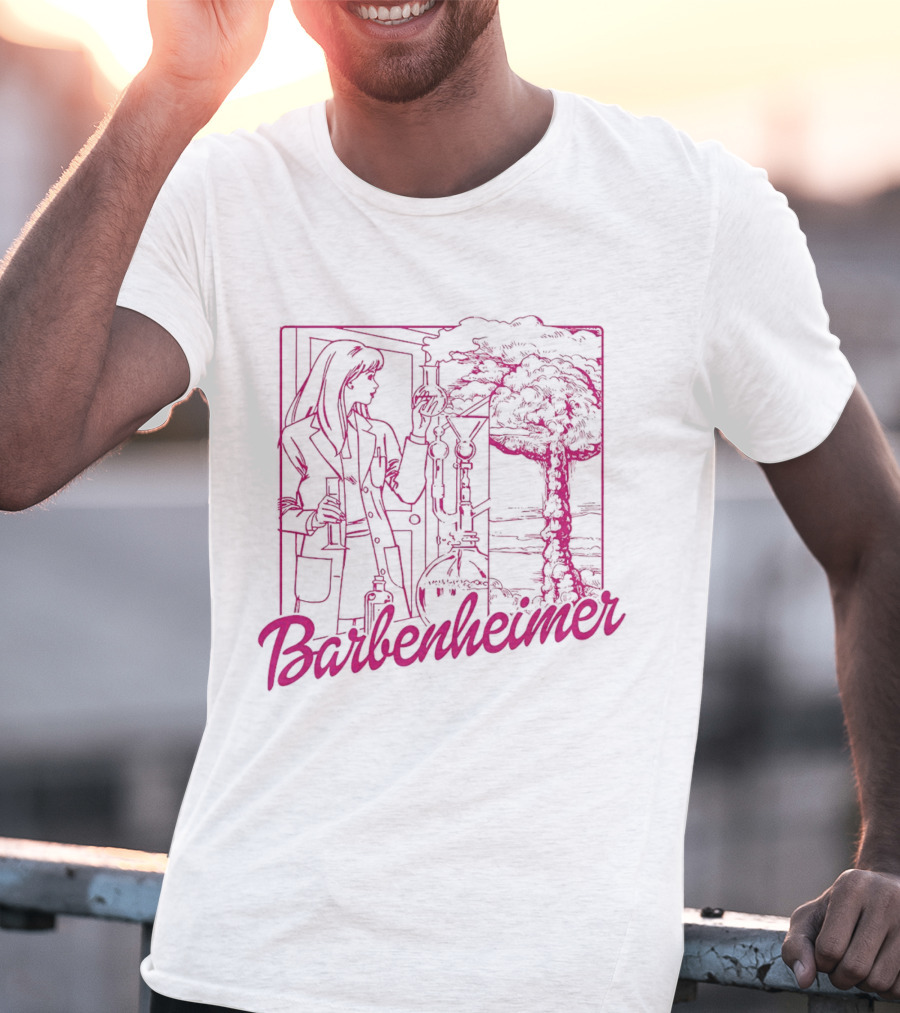 Barbenheimer Scientist And Explosion Scene T-Shirt