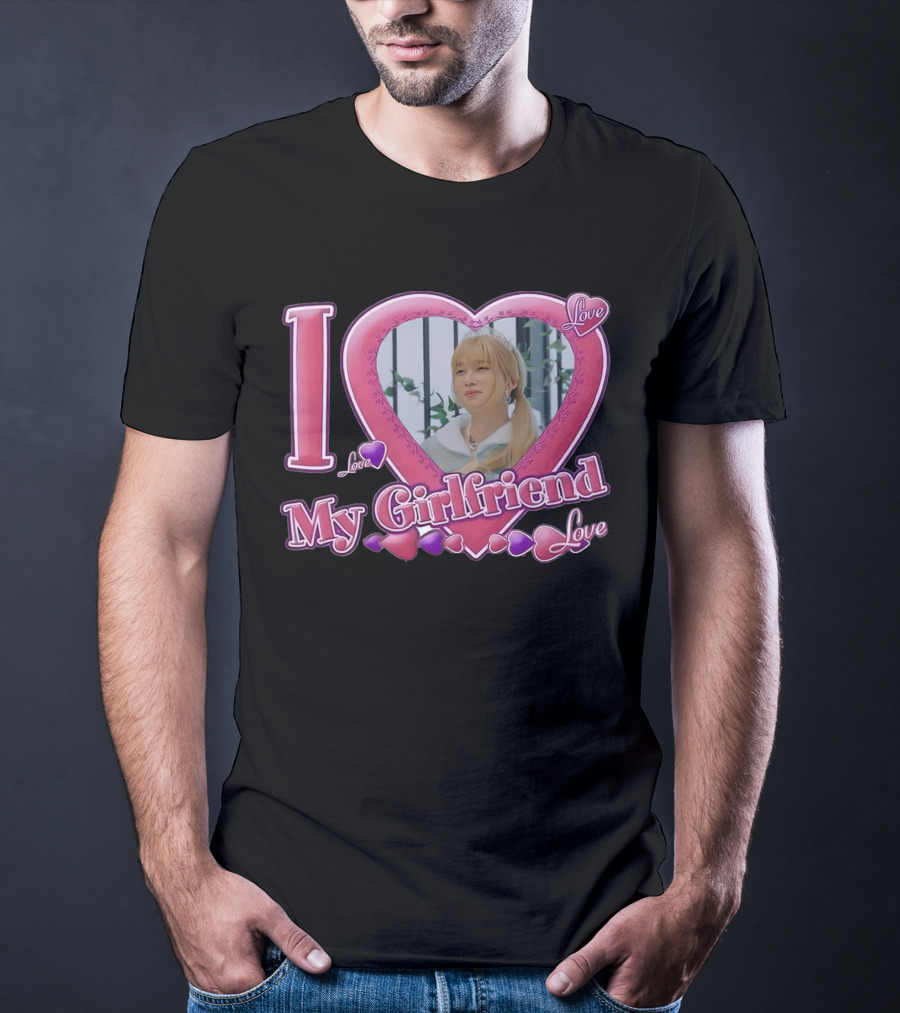 I Love My Girlfriend Love Heart Frame T-Shirt