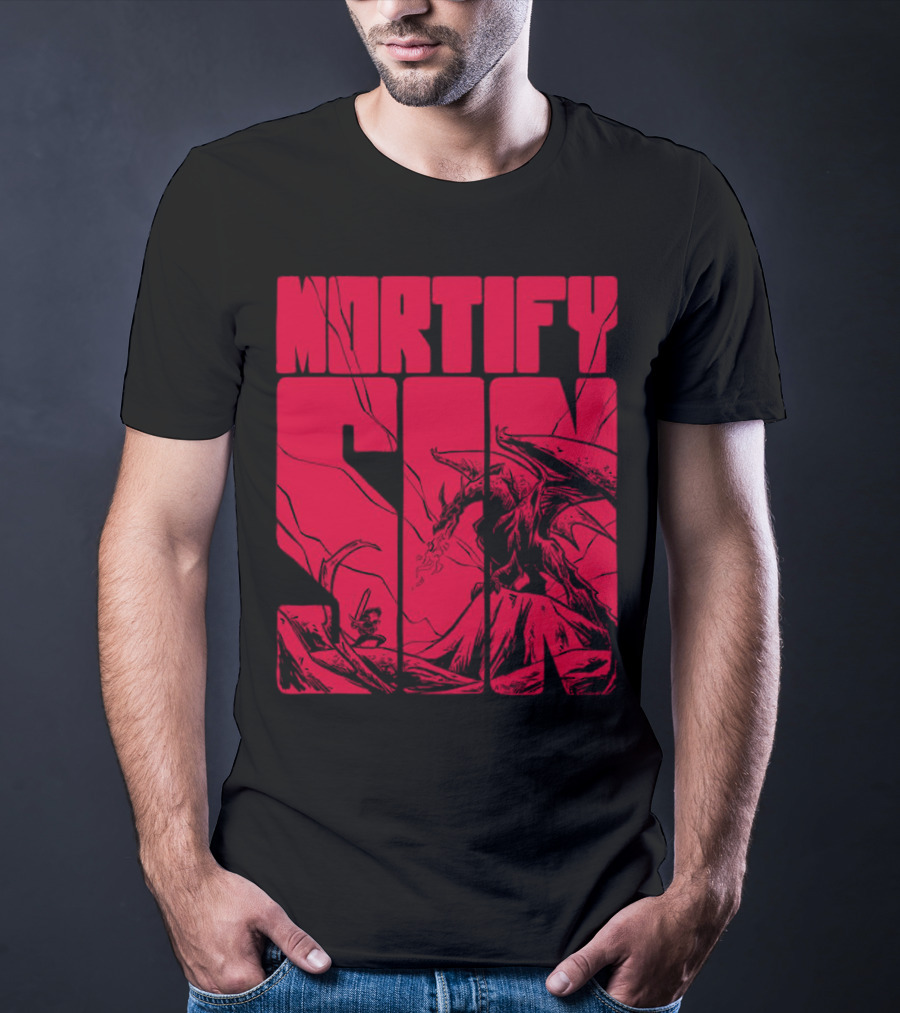 MORTIFY SIN Dark Battle With Fiery Behemoth T-Shirt