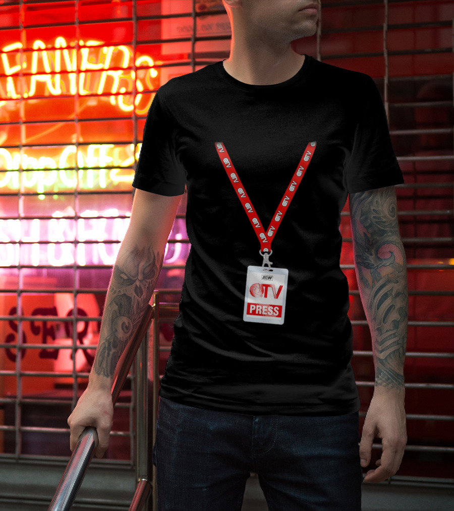 AEW QTV Press Pass Lanyard By QT Marshall T-Shirt