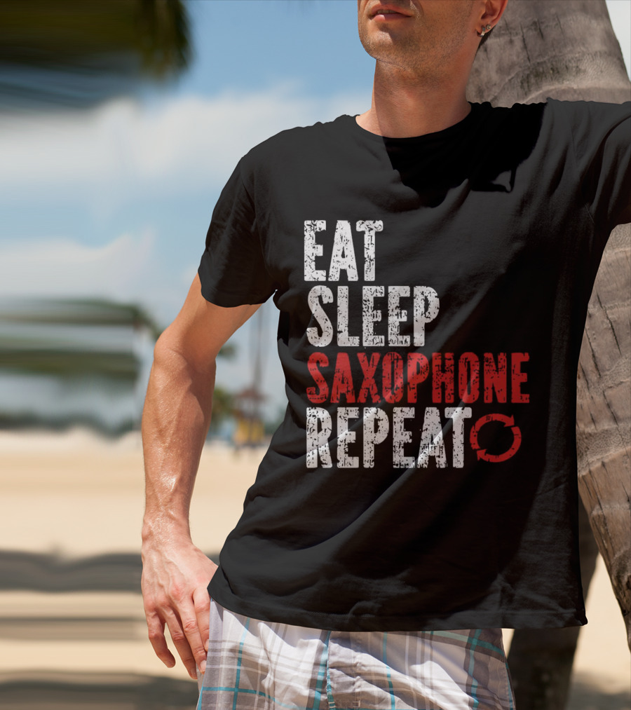 Eat Sleep Saxophone Repeat Halloween T-Shirt
