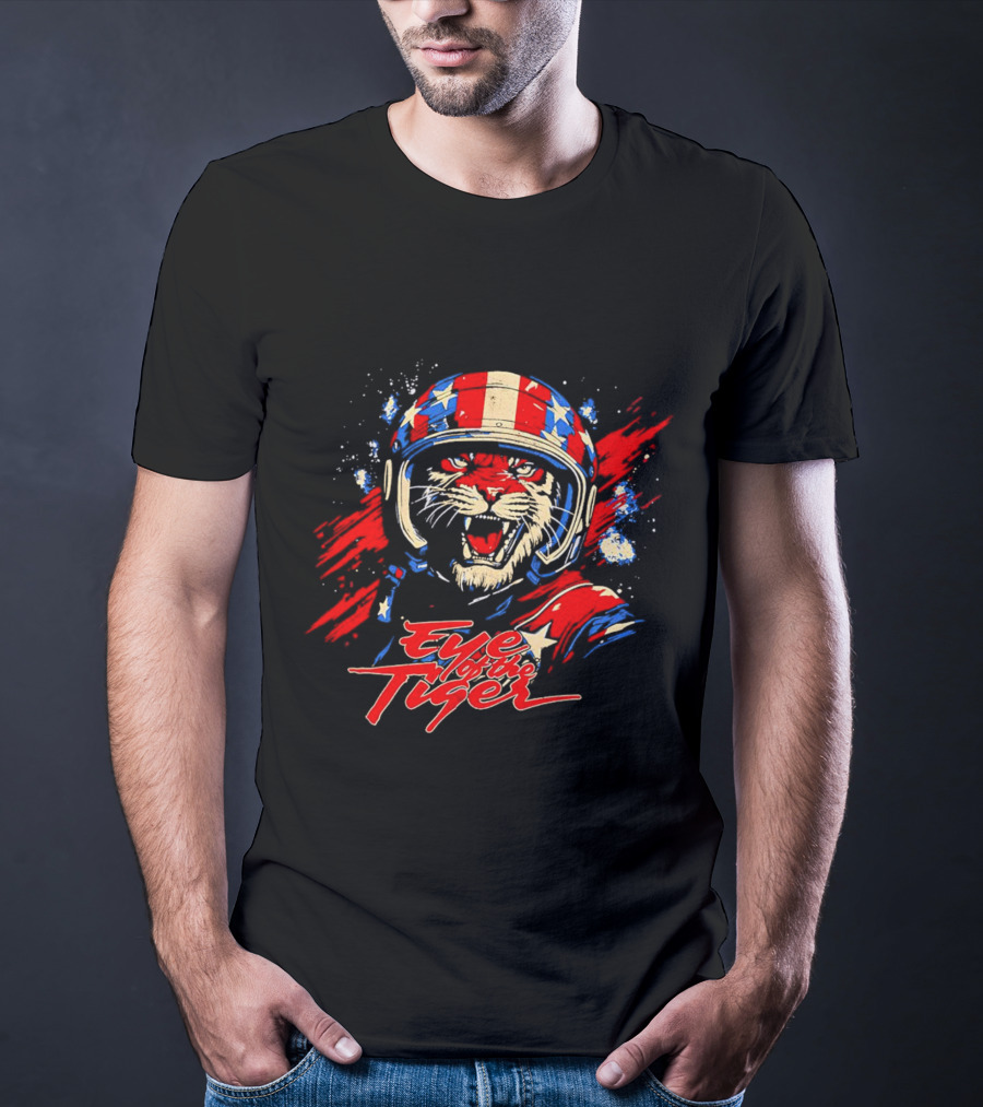 Eye Of The Tiger American Patriotic Helmet T-Shirt