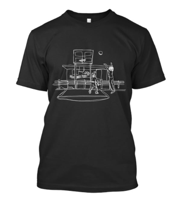 SLAM Beautiful Game Basketball Court Players Drawing T-Shirt