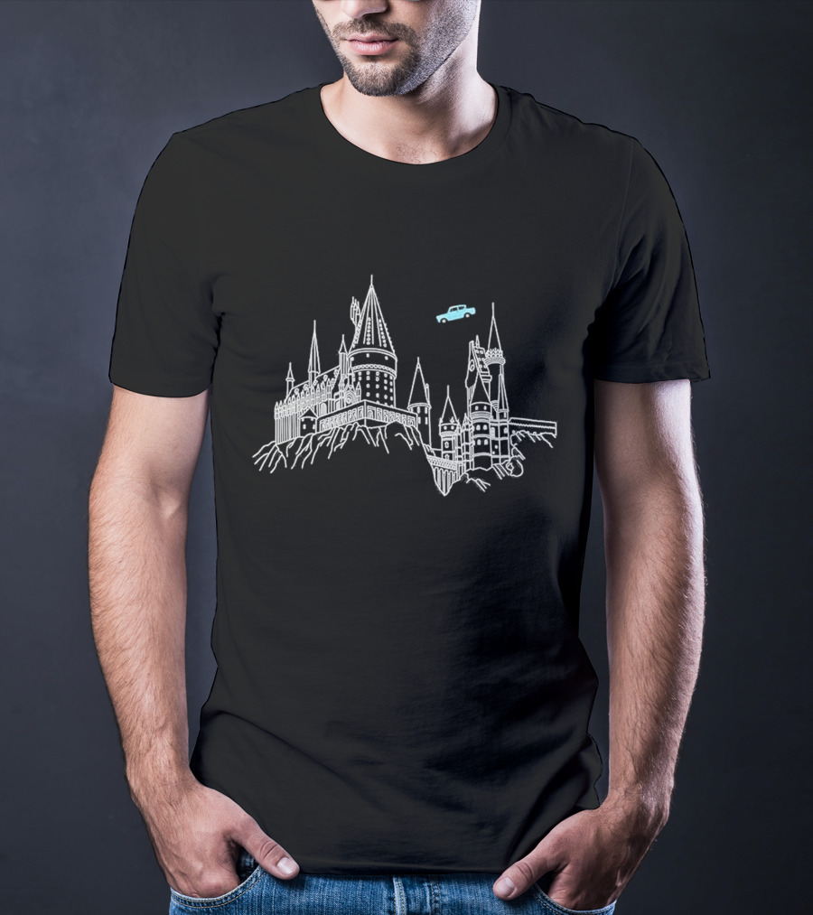 Olanpei Magical Castle Enchanted Journey With Flying Car T-Shirt