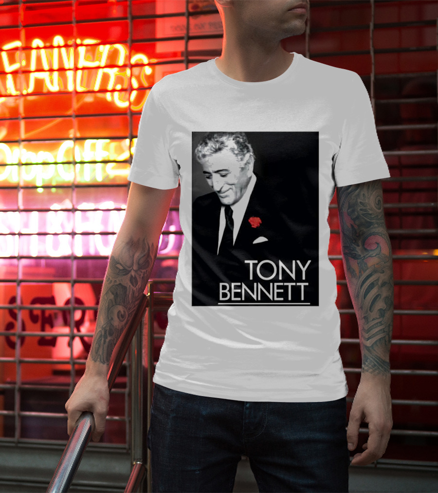 Tony Bennett Thank You For The Memories With Red Rose T-Shirt