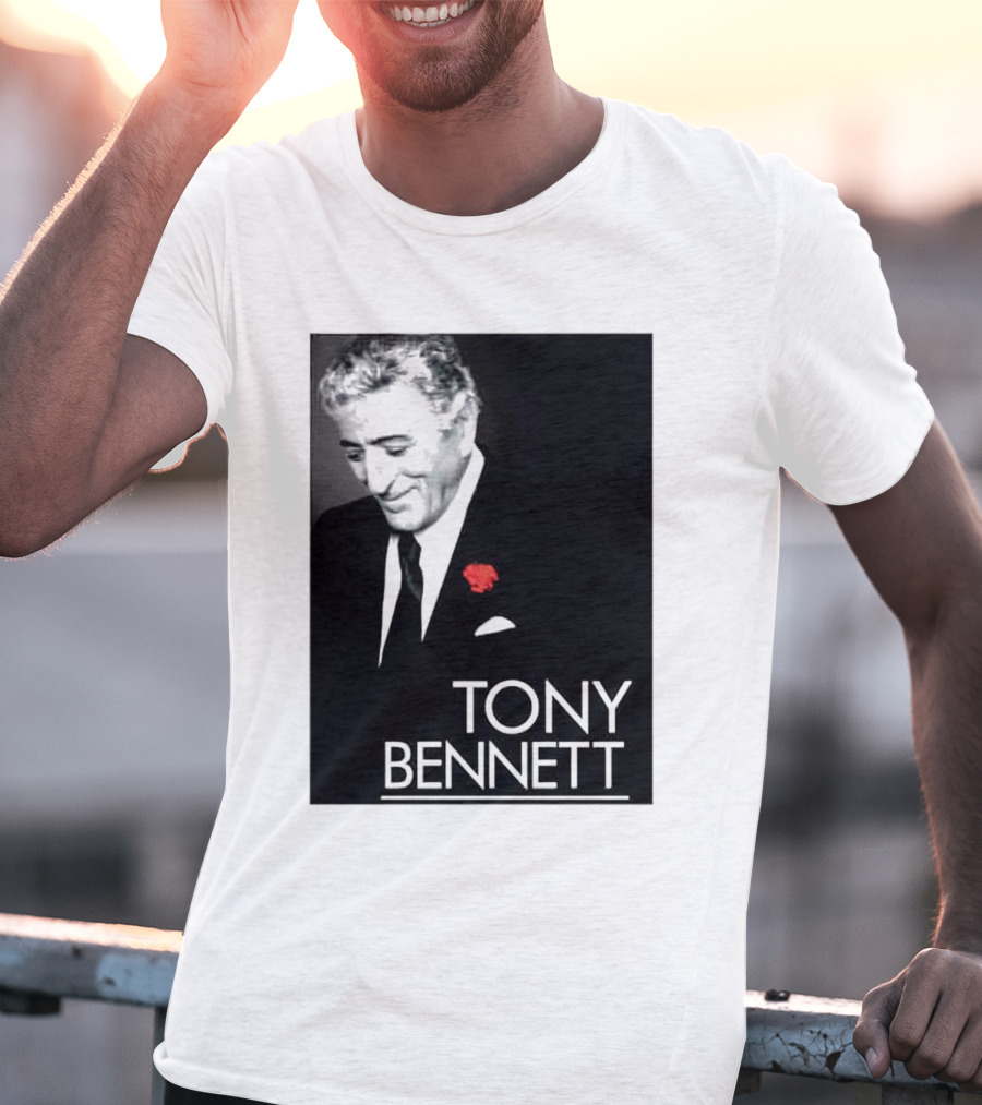 Tony Bennett Thank You For The Memories With Red Rose T-Shirt
