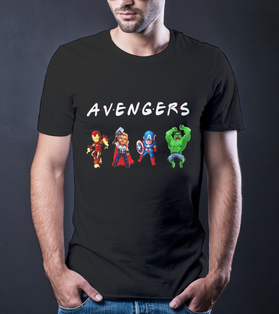 Avengers Iron Man Thor Captain America Hulk Chibi Characters T-Shirt