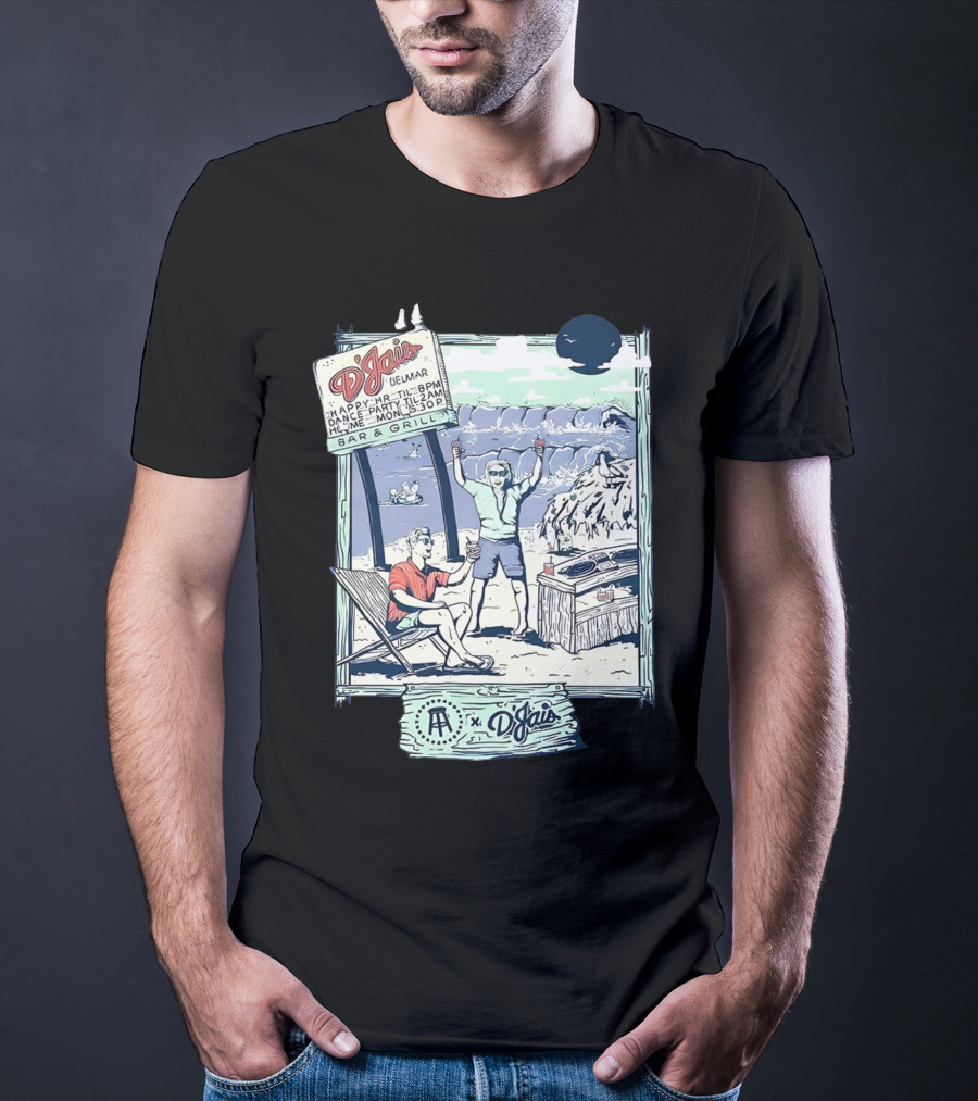 X D'jais Delmar Bar And Grill Happy Hour Beach Party Scene T-Shirt