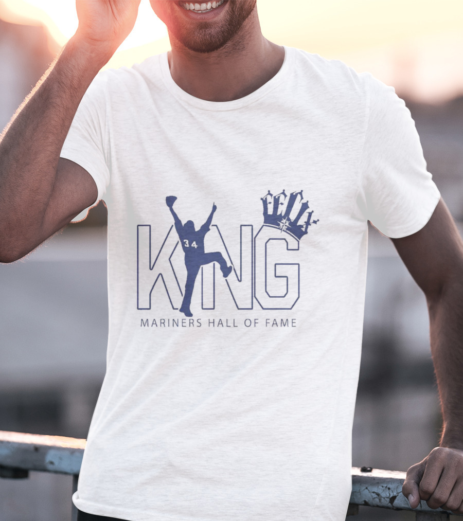 Félix Hernández Mariners Hall Of Fame King 34 T-Shirt