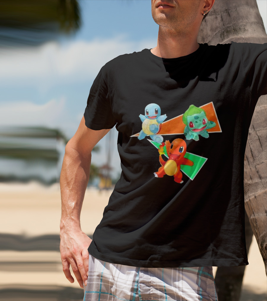 Charmander Bulbasaur Squirtle Pokemon Starter Trio T-Shirt