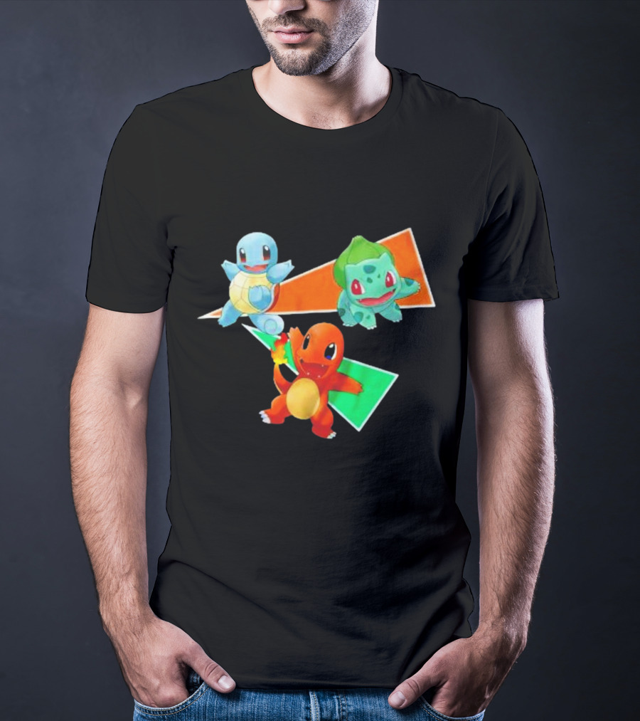 Charmander Bulbasaur Squirtle Pokemon Starter Trio T-Shirt