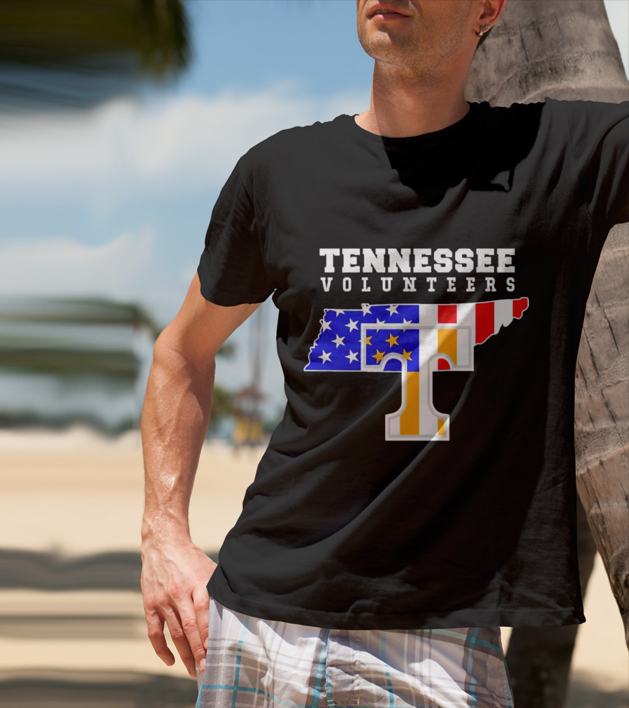 Tennessee Volunteers American Flag Map T T-Shirt