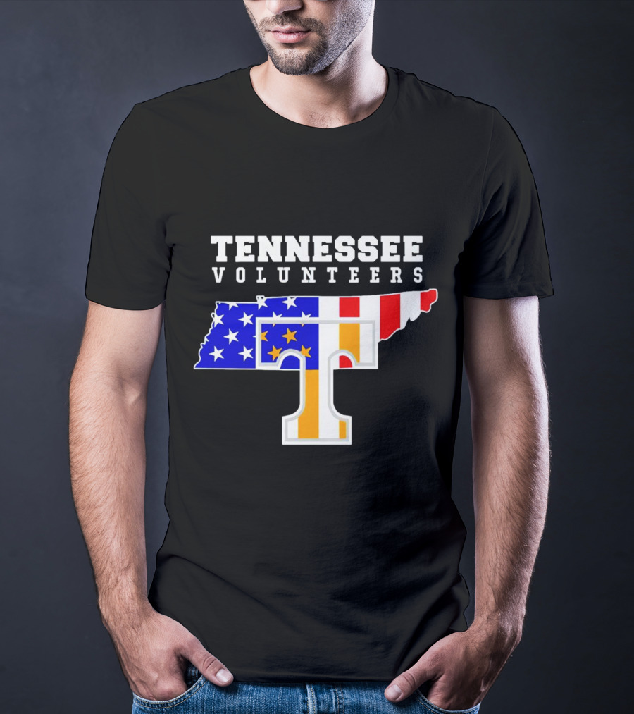 Tennessee Volunteers American Flag Map T T-Shirt