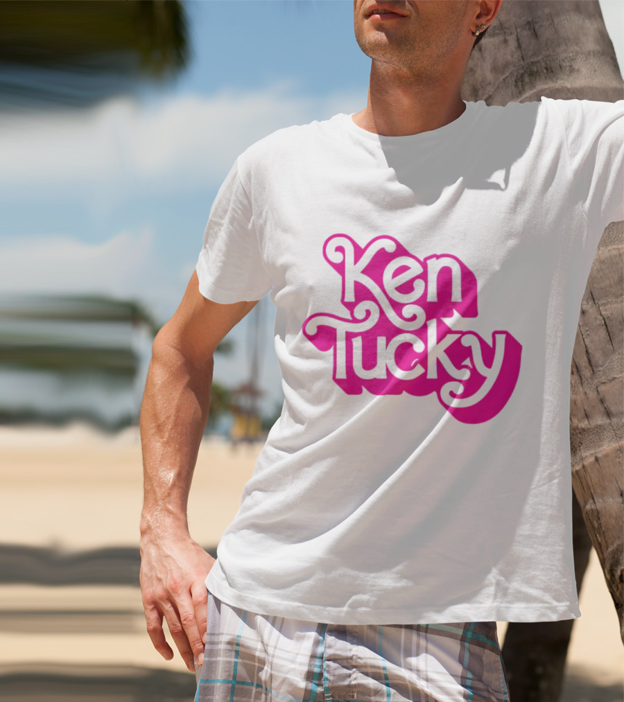 Ken Tucky Ken-Ergy Barbie Retro Bold Pink Letters T-Shirt