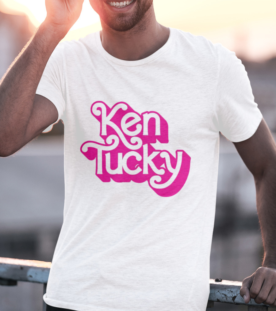 Ken Tucky Ken-Ergy Barbie Retro Bold Pink Letters T-Shirt