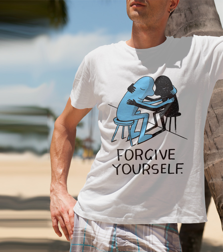 Forgive Yourself Embracing Blue And Black Figures T-Shirt
