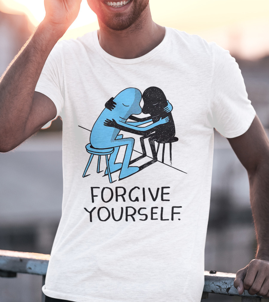 Forgive Yourself Embracing Blue And Black Figures T-Shirt