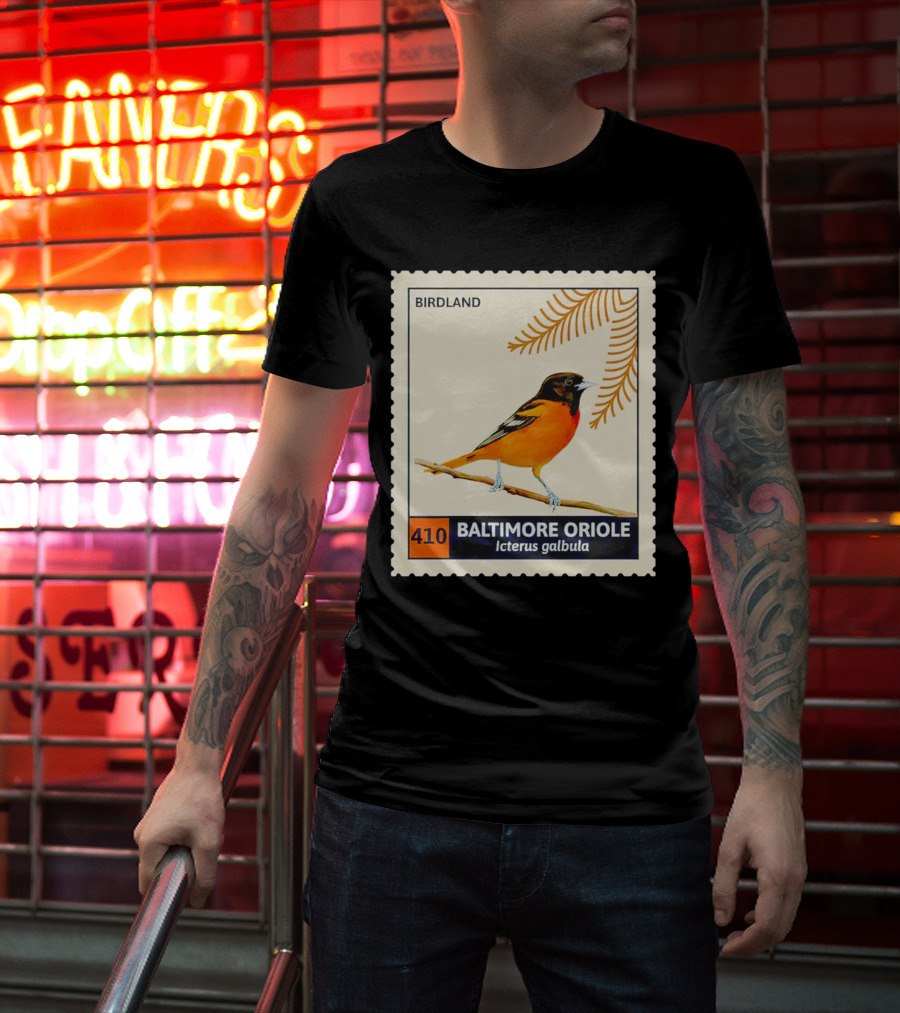 BIRDLAND 410 BALTIMORE ORIOLE Icterus Galbula T-Shirt