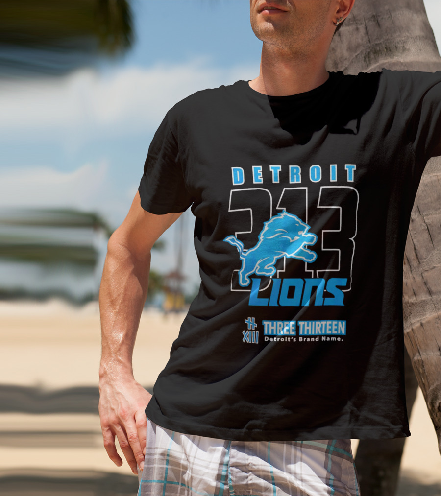 Detroit 313 Detroit Lions Three Thirteen XIII Brand Name T-Shirt