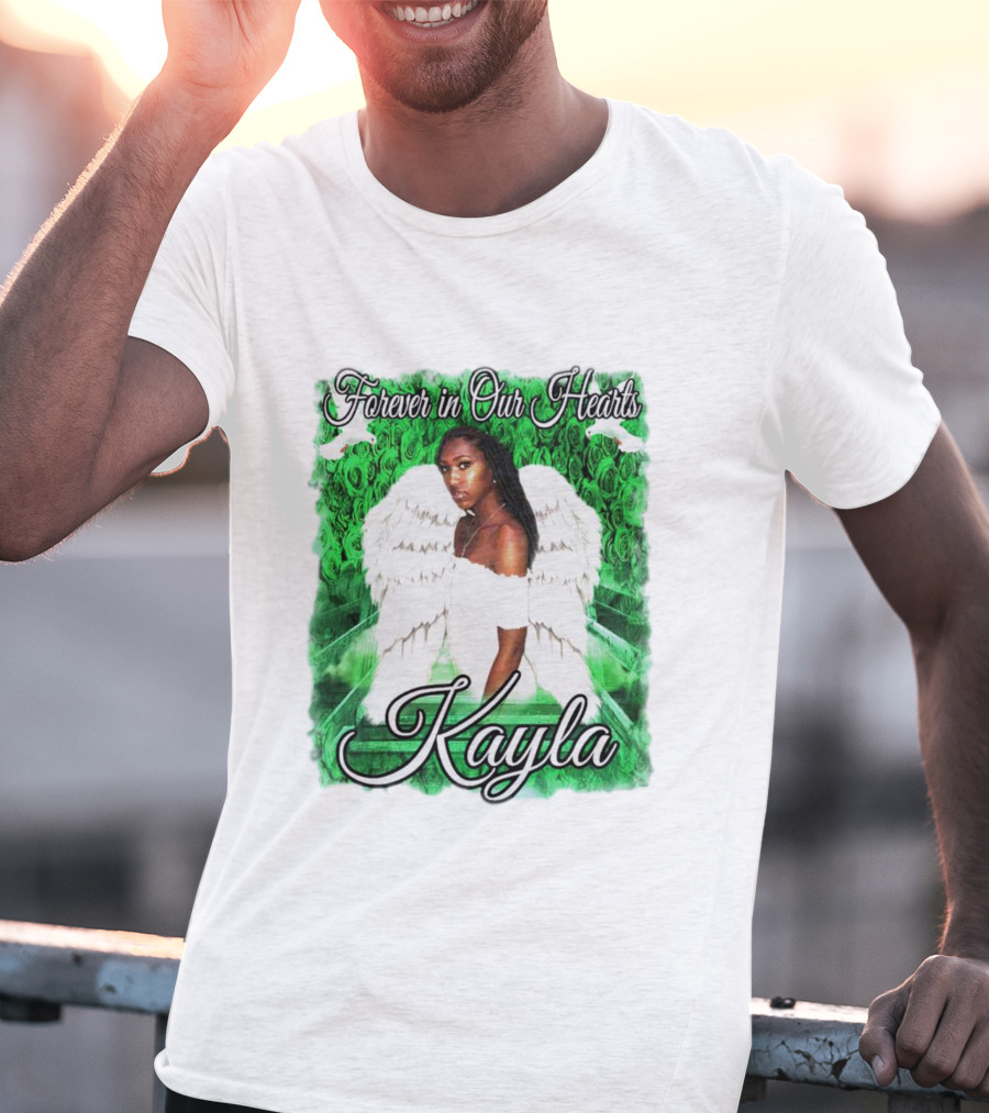 Forever In Our Hearts Kayla Angel Wings And Green T-Shirt