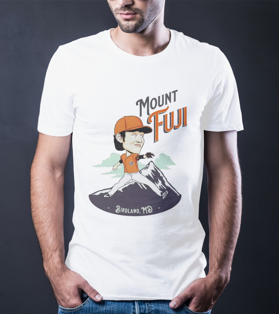 Mount Fuji Birdland MD Baseball Cartoon Character T-Shirt