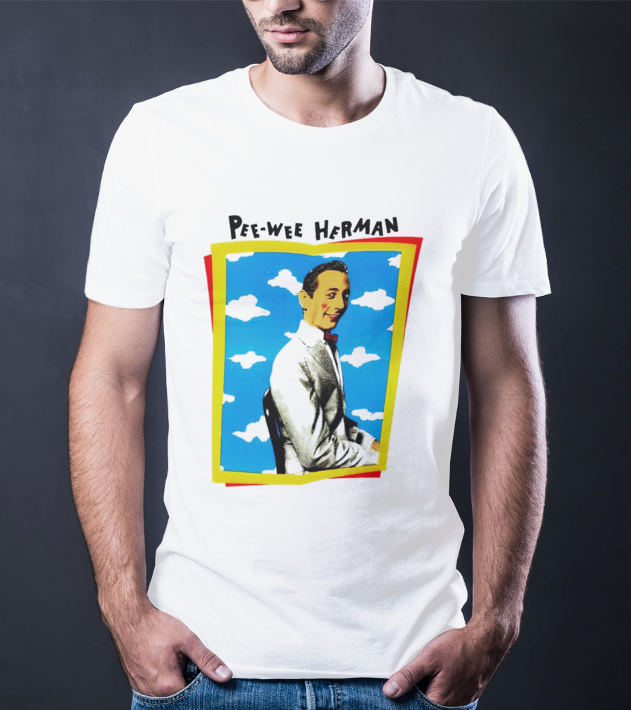 Pee-Wee Herman Paul Reubens Retro Pop Art Style Bright Blue Background T-Shirt