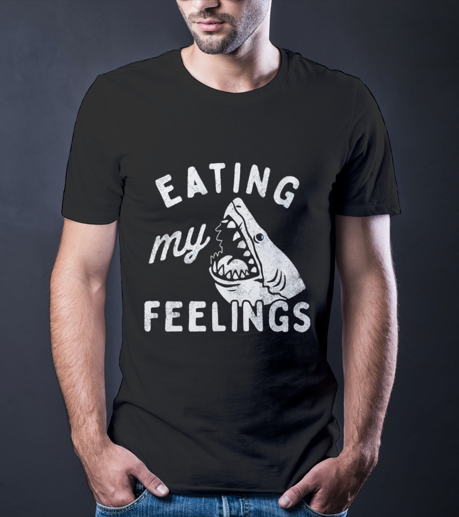 Shark Eating My Feelings With Open Mouth And Blue Eye T-Shirt