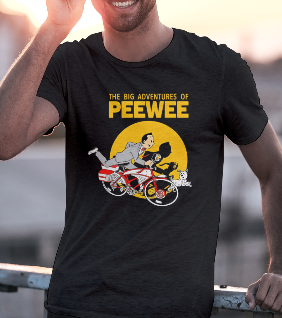THE BIG ADVENTURES OF PEEWEE BICYCLE RUN WITH FLOWER AND DOG T-Shirt