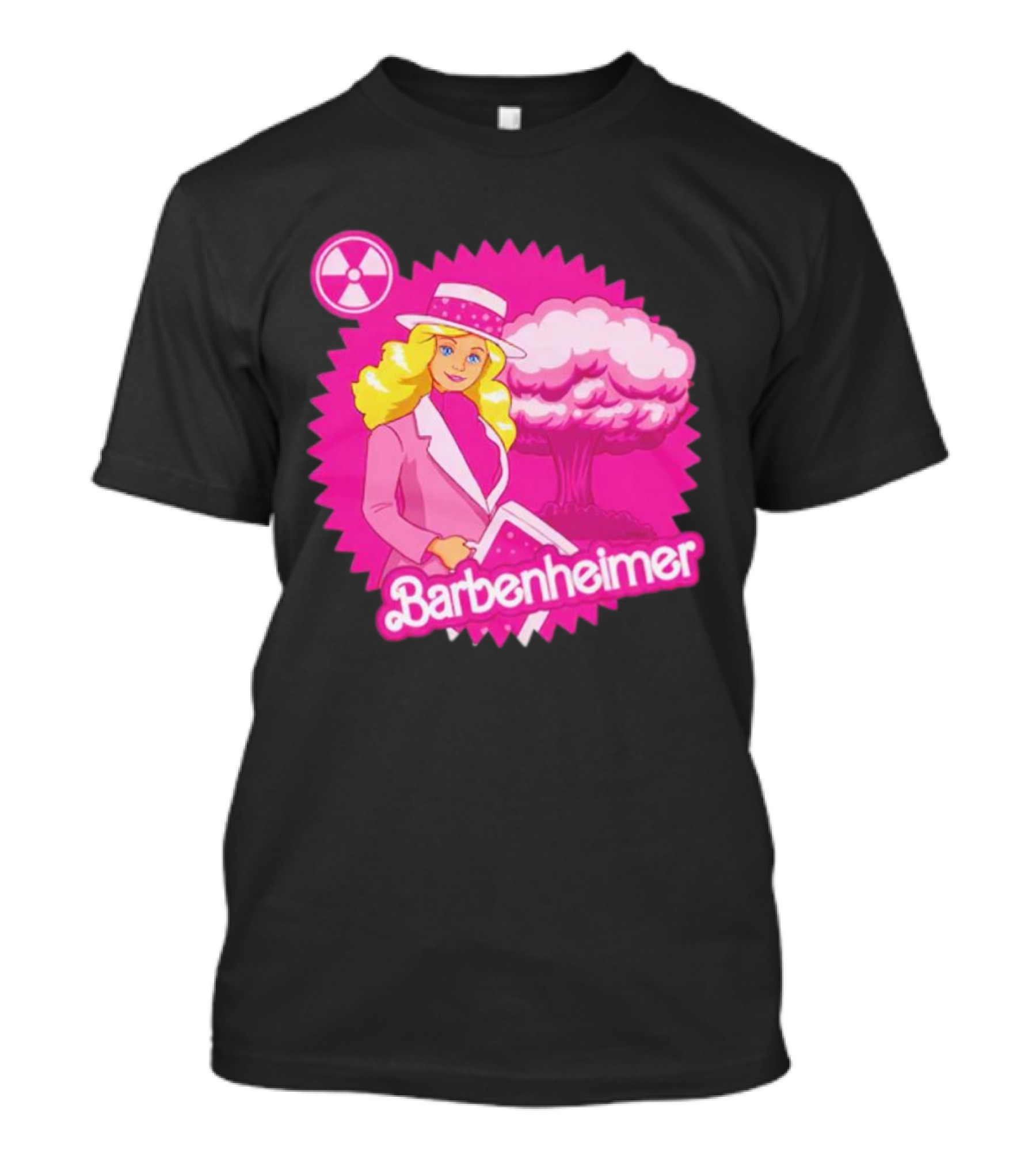 Barbenheimer Pink Explosion Icon With Radioactive T-Shirt