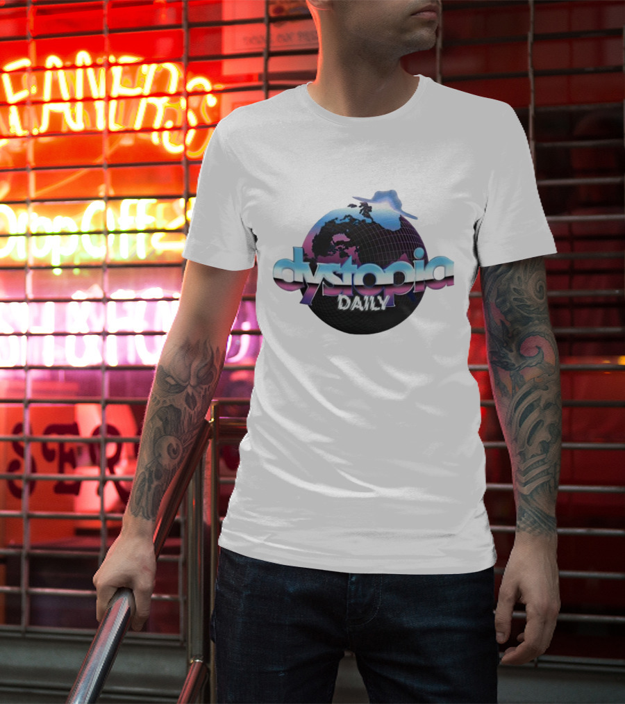 Daniel Howell Dystopia Daily Retro Futuristic Globe T-Shirt