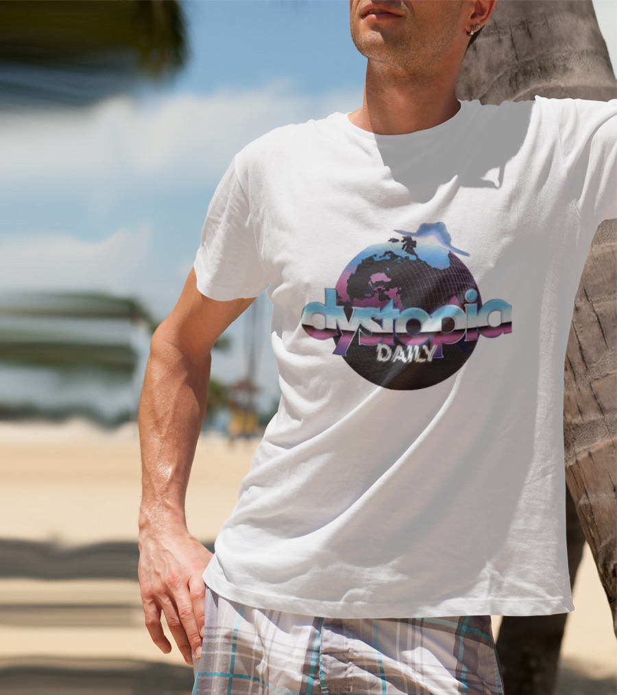 Daniel Howell Dystopia Daily Retro Futuristic Globe T-Shirt