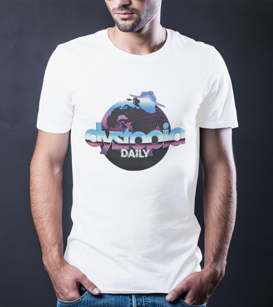 Daniel Howell Dystopia Daily Retro Futuristic Globe T-Shirt