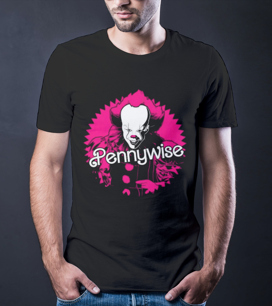 Pennywise Clown Iconic Horror Character Neon Pink T-Shirt