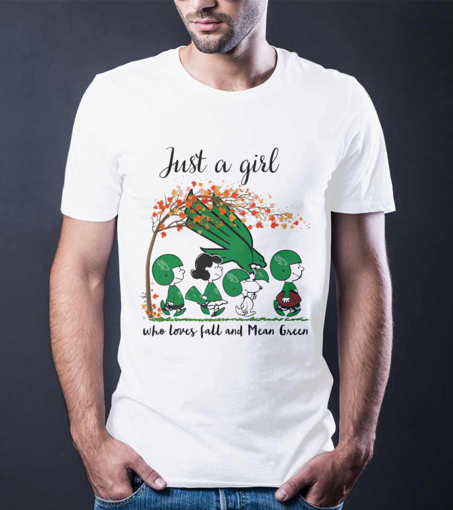 Just A Girl Who Loves Fall And Mean Green Peanuts Cartoon Football Halloween T-Shirt